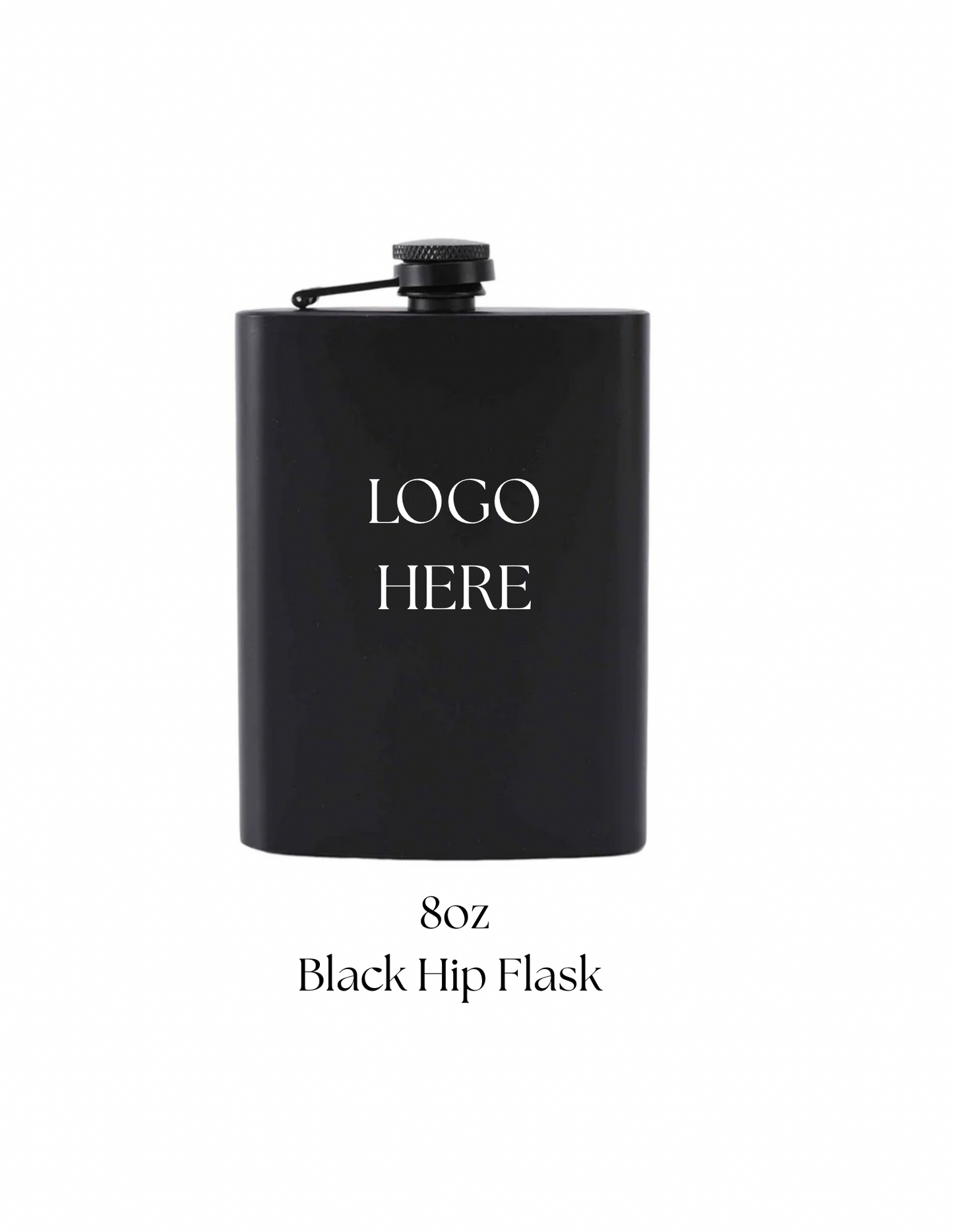 8oz Black Hip Flask
