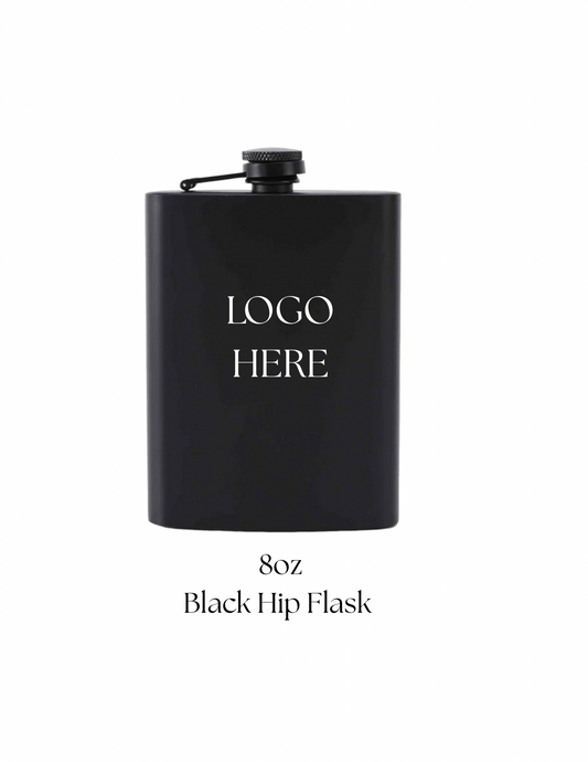 8oz Black Hip Flask